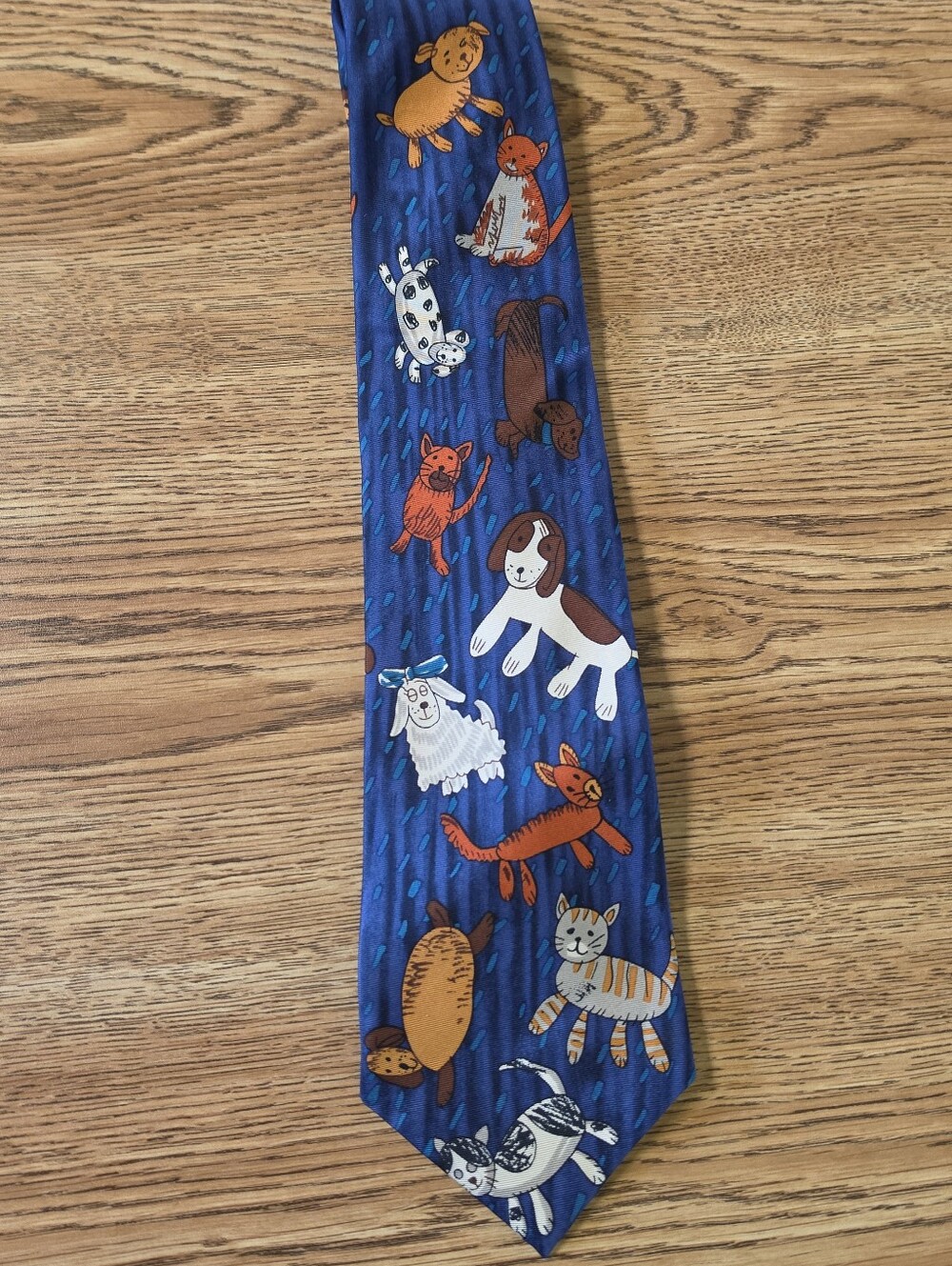 Save the Children Tie Raining Cats And Dogs By Cherise Age 6 Silk Necktie